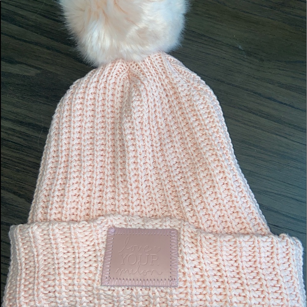 Pink love your melon beanie